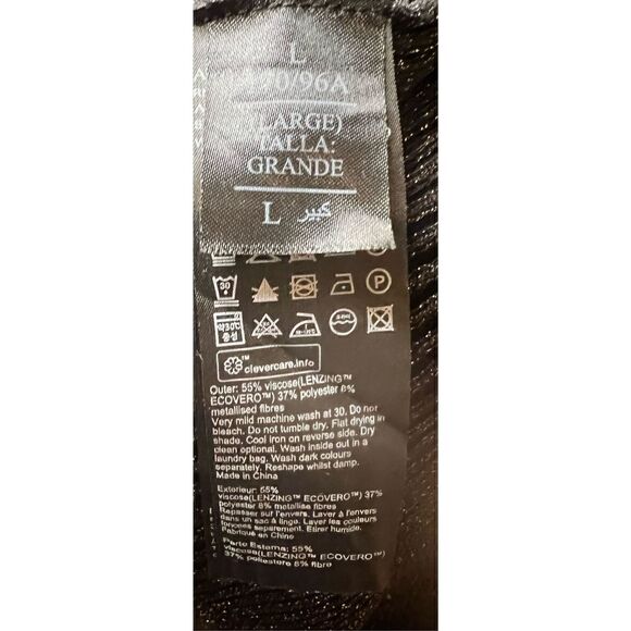 All Saints Black Sparkling Cut Out Cropped Sweater NWT Size Large - Picture 7 of 8